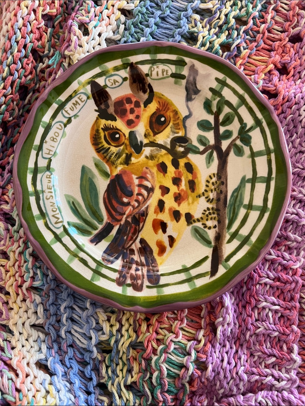 Nathalie Lete Francophile owl plate discontinued